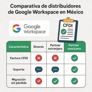 Comparativa de distribuidores de Google