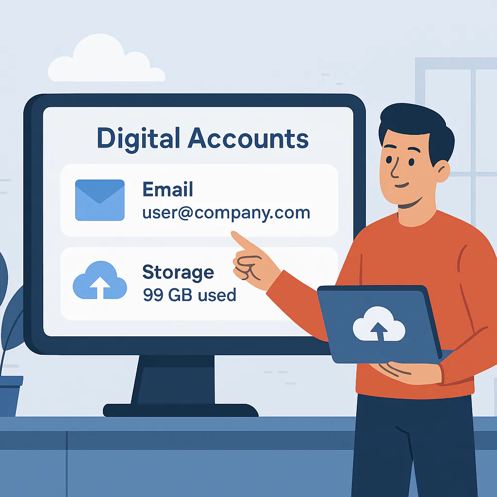 Interfaz de administración de cuentas digitales