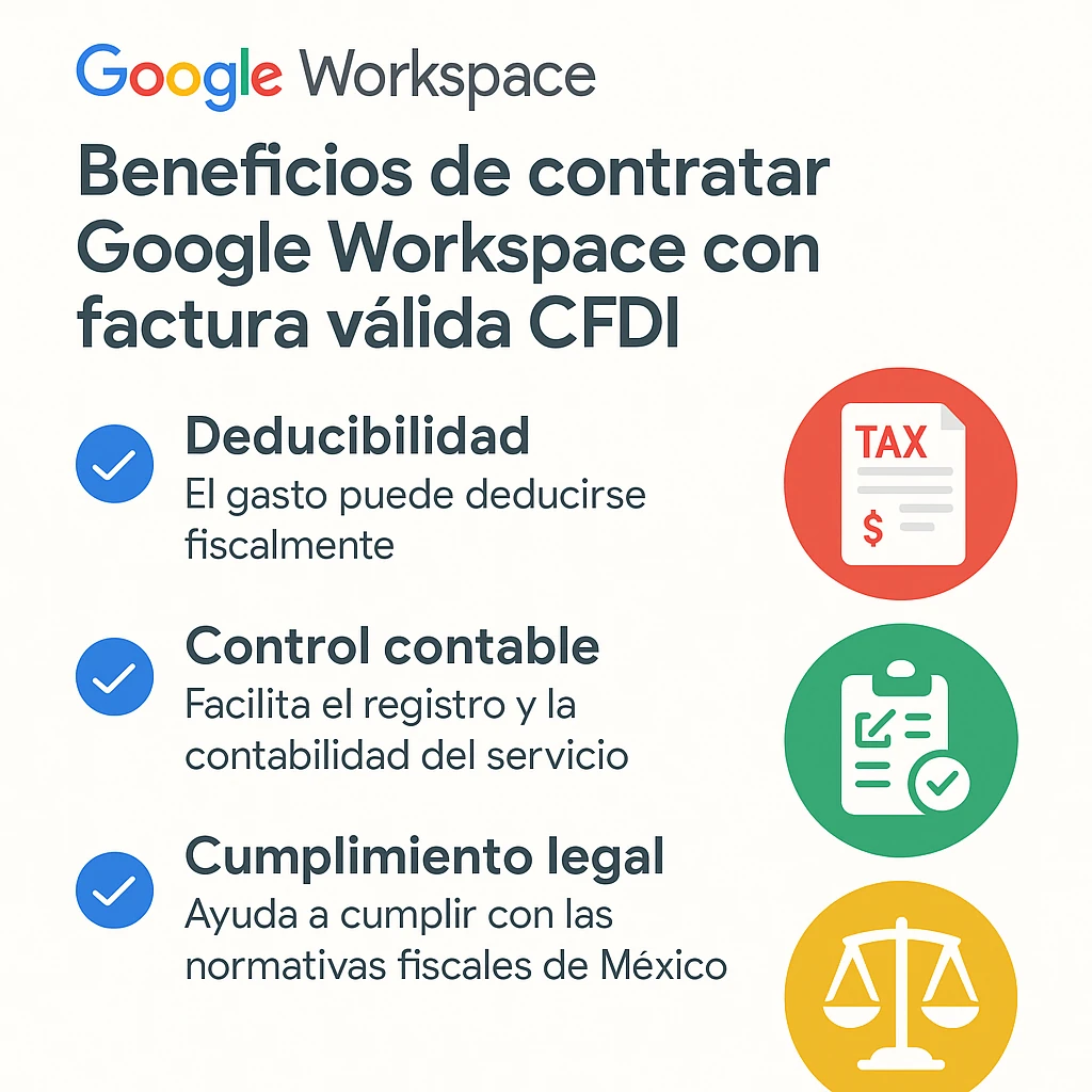 beneficios de contratar Google Workspace con factura válida CFDI