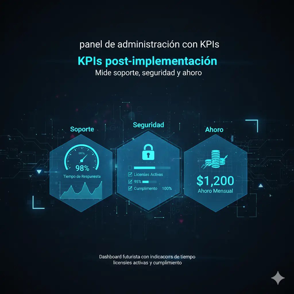 panel de administración con KPIs