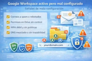 Google Workspace activo pero mal configurado: señales y riesgos operativos