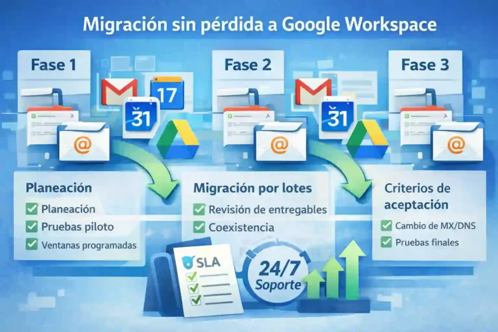 Comprar Google Workspace con soporte incluido para migración sin pérdida