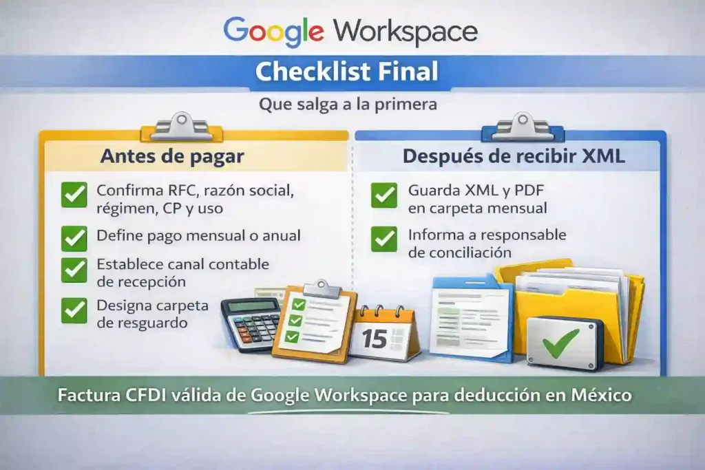 equipo administrativo revisando comprobantes fiscales en laptop
