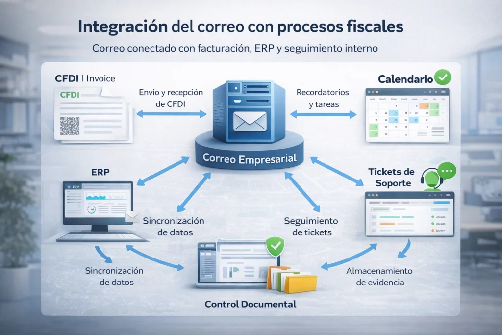 servicio de email empresarial para cumplimiento fiscal integrado con CFDI y ERP