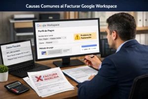 problemas para facturar Google Workspace en México con revisión de perfil de pagos y datos fiscales