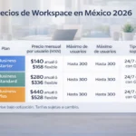 precio de Google Workspace para empresas en México en panel comparativo de planes