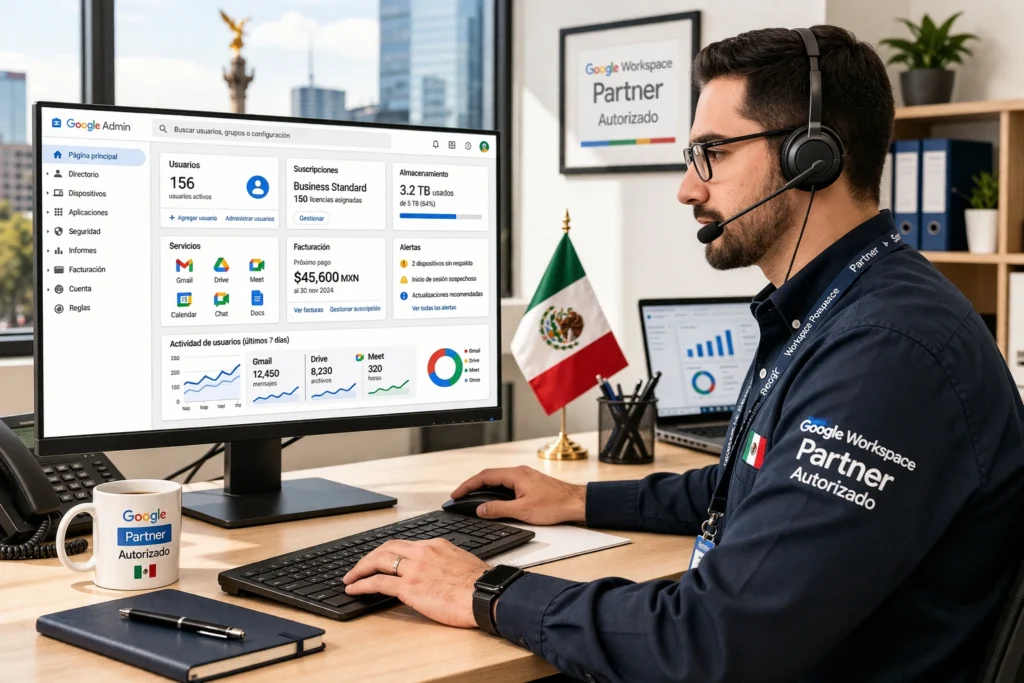 soporte de Google Workspace en México con partner autorizado y panel administrativo
