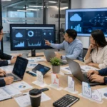Equipo mexicano revisando factura CFDI y cuenta de Google Cloud Platform