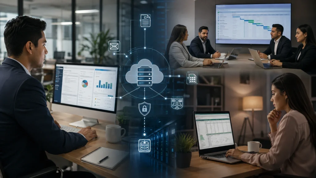 Empresa utilizando Google Workspace y un servidor VPS para sus sistemas administrativos